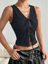 'Narskin' Tie Up V-Neck Tank Top - Celes Fashion